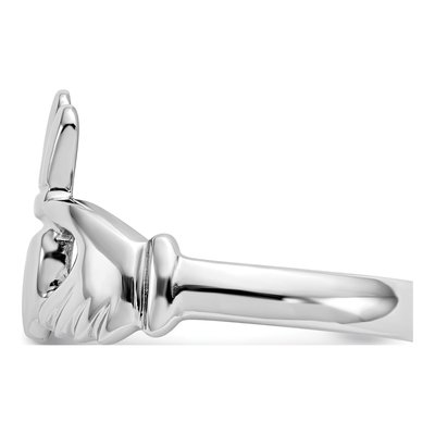 Men's 14K White Gold Claddagh Ring – view 5