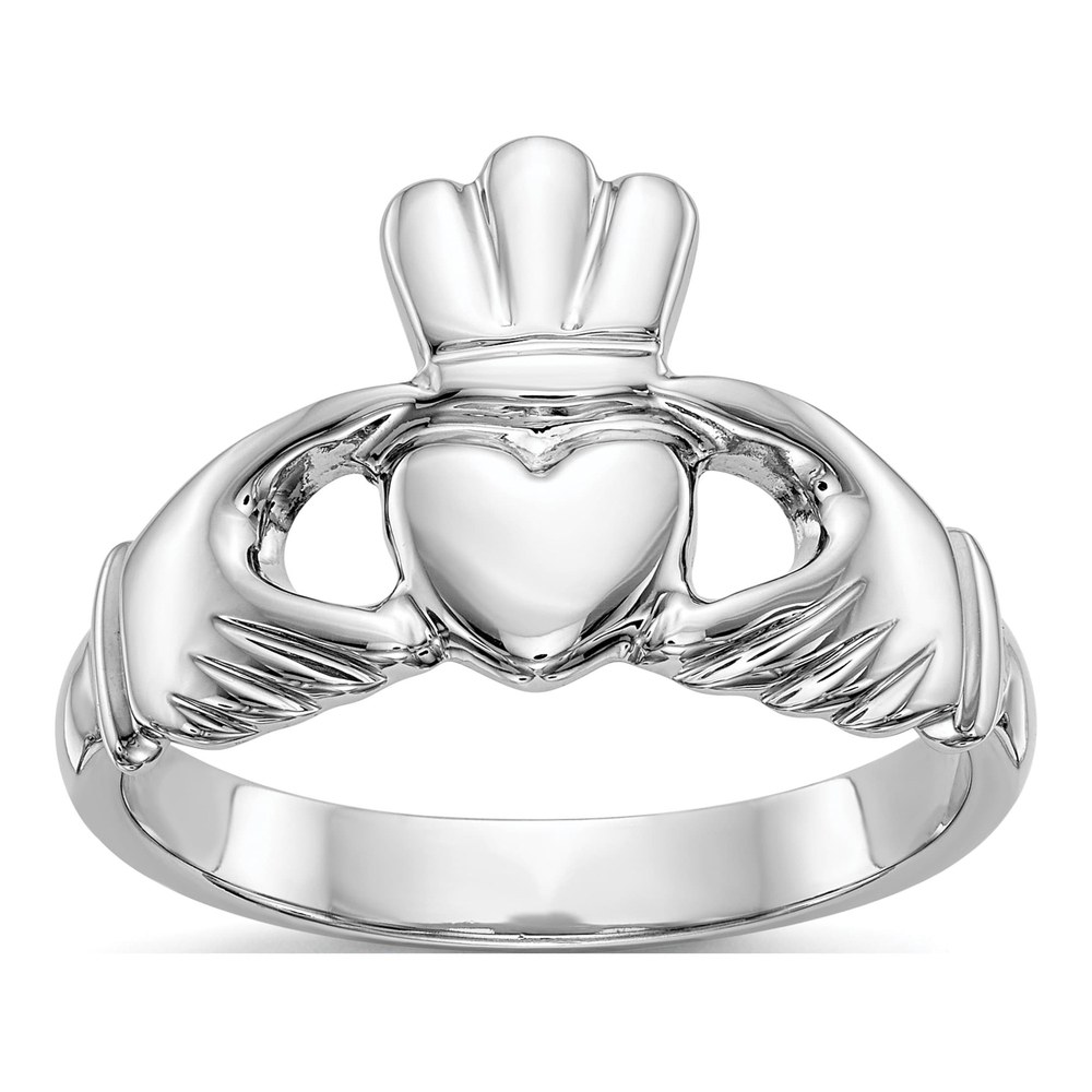 Men's 14K White Gold Claddagh Ring