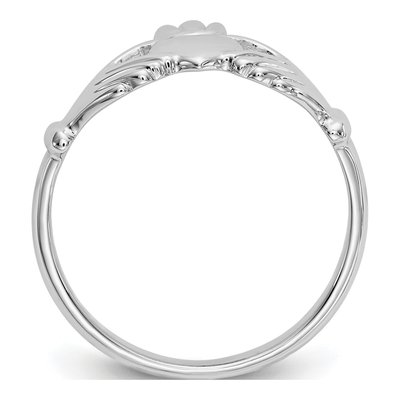 14K White Gold Claddagh Ring – view 3