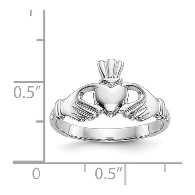 14K White Gold Claddagh Ring – view 4