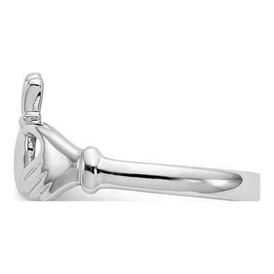 14K White Gold Claddagh Ring – view 5
