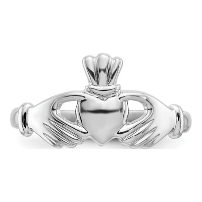 14K White Gold Claddagh Ring – view 6
