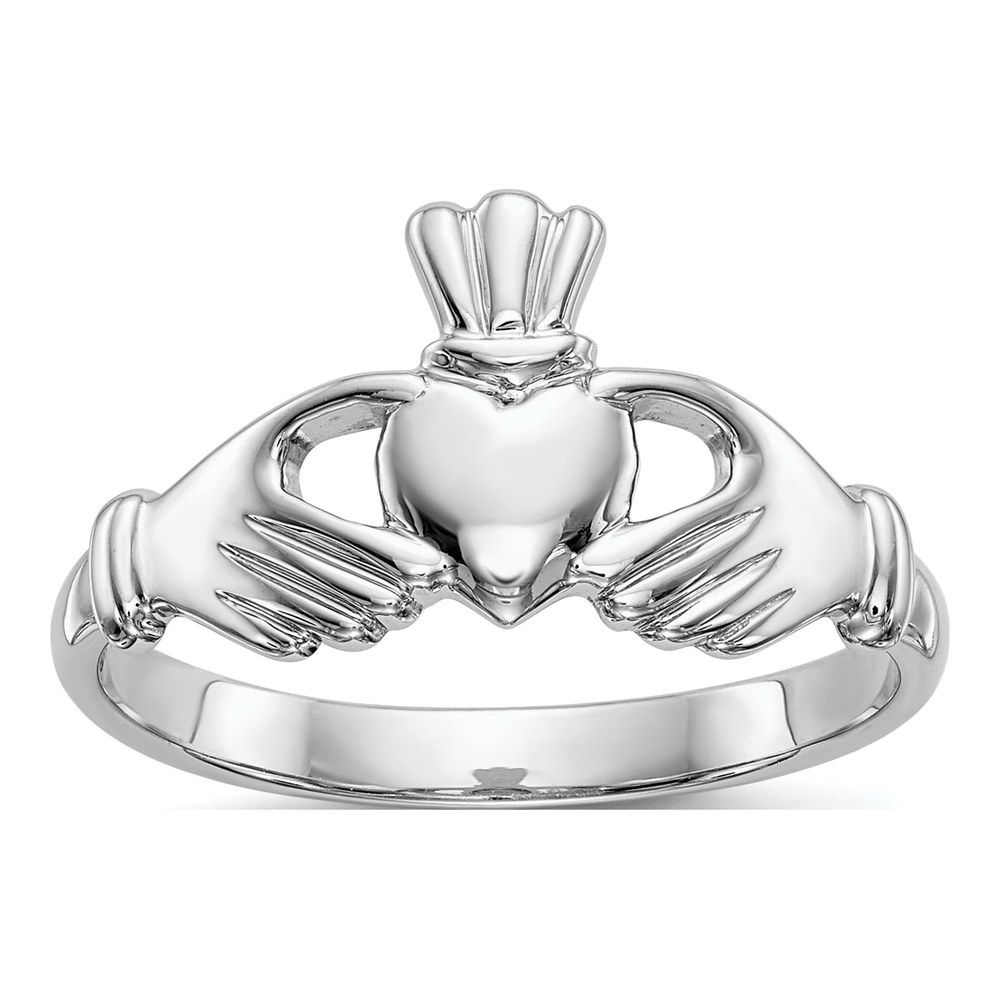 14K White Gold Claddagh Ring