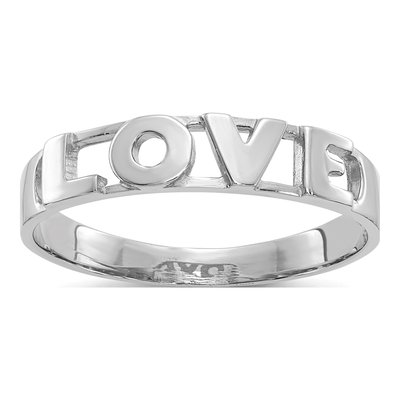 14K White Gold LOVE Ring