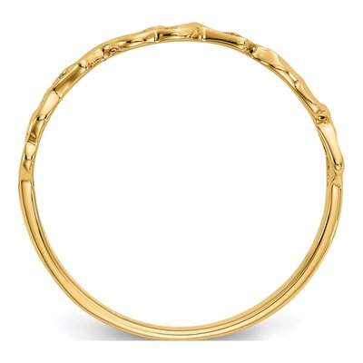 14K Yellow Gold Diamond-Cut Hearts Ring – view 3