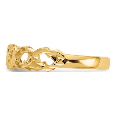 14K Yellow Gold Diamond-Cut Hearts Ring – view 5