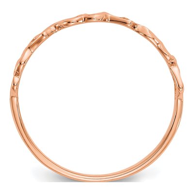 14K Rose Gold Diamond-Cut Hearts Ring – view 2