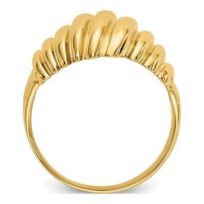 14K Yellow Gold Scalloped Domed Ring – view 3