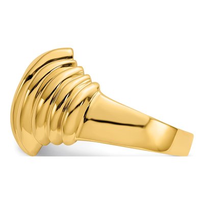 14K Yellow Gold Scalloped Domed Ring – view 5
