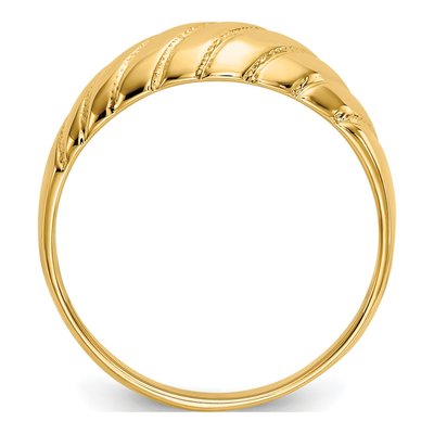 14K Yellow Gold Scalloped Dome Ring – view 3