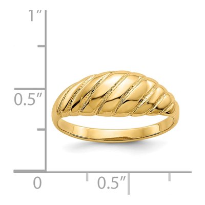 14K Yellow Gold Scalloped Dome Ring – view 4
