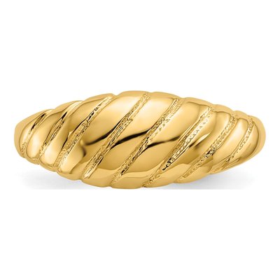 14K Yellow Gold Scalloped Dome Ring – view 6