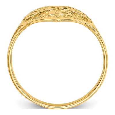14K Yellow Gold Sweet Filigree Heart Ring – view 3