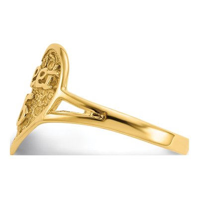 14K Yellow Gold Sweet Filigree Heart Ring – view 5
