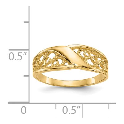 14K Yellow Gold Filigree Ring – view 4