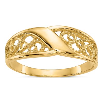 14K Yellow Gold Filigree Ring