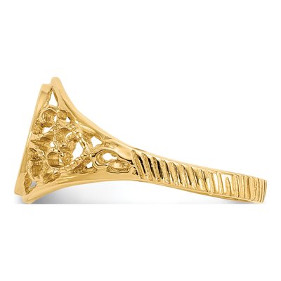 14K Yellow Gold Oval Filigree Signet Ring – view 5
