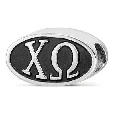 Chi Omega Sterling Silver Enameled Bead