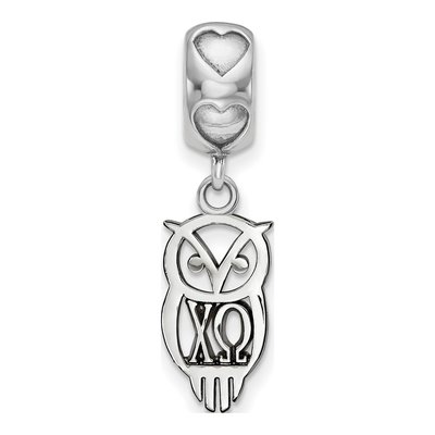 Chi Omega Sterling Silver Heart Bead – view 3