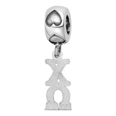 Chi Omega Sterling Silver Heart Bead – view 5