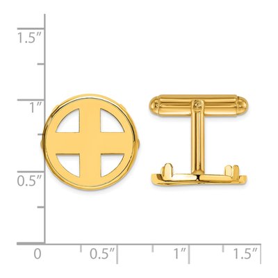 14K Yellow Gold Coin Bezel Cuff Links for Men – view 2