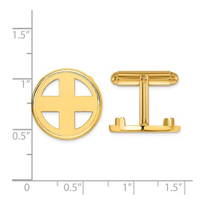 Men's 14K Yellow Gold Coin Bezel Cuff Links – view 2