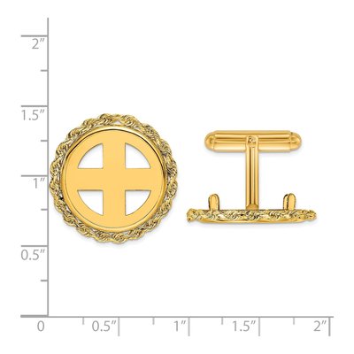 Men's 14K Gold Coin Bezel Cuff Links – view 2
