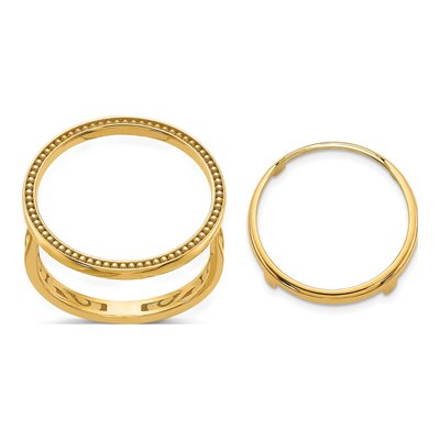 14K Yellow Gold Coin Bezel for 10oz Eagle Coin Bezel