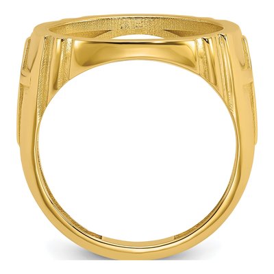 14K Yellow Gold Cross Coin Bezel Coin Bezel – view 2