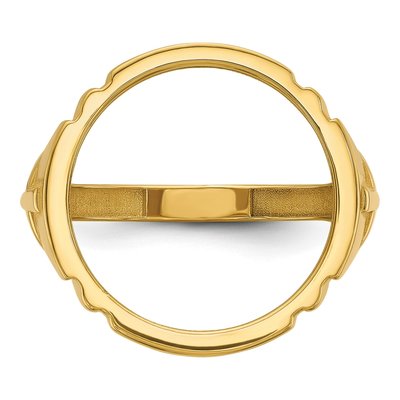 14K Yellow Gold Cross Coin Bezel Coin Bezel – view 4