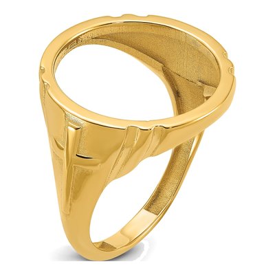 14K Yellow Gold Cross Coin Bezel Coin Bezel – view 6