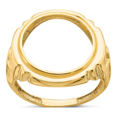 14K Yellow Gold Cross Coin Bezel Coin Bezel – view 7