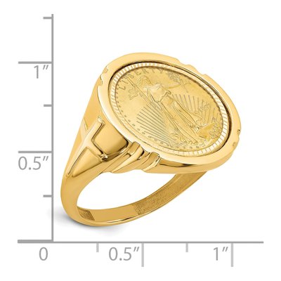 Men's 14K Yellow Gold American Eagle Coin Ring – view 2