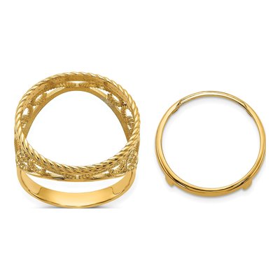14K Yellow Gold Coin Bezel Coin Bezel