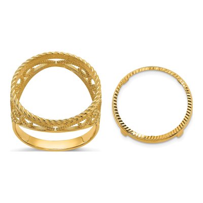 14K Yellow Gold Coin Bezel Coin Bezel