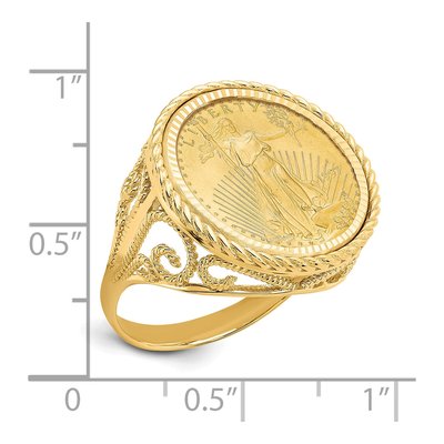 14K Yellow Gold American Eagle Coin Ring – view 2