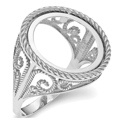 14K White Gold Coin Bezel Coin Bezel