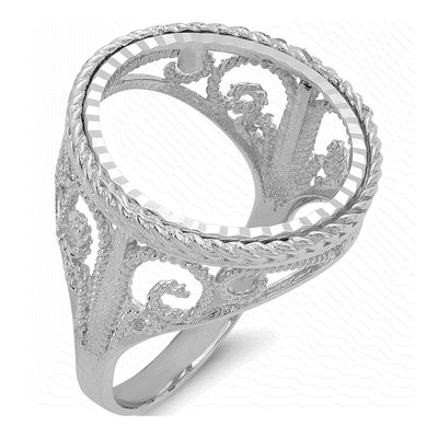 14K White Gold Coin Bezel Coin Bezel