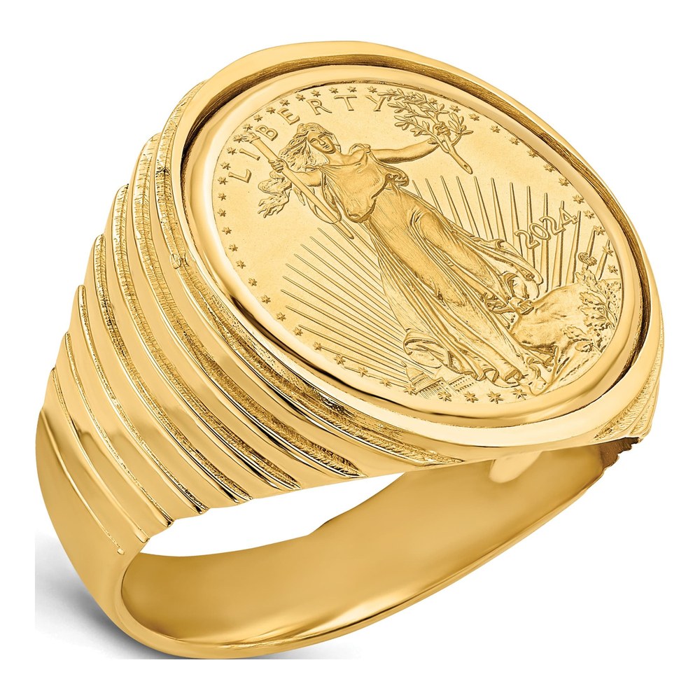 Men's 14K Gold American Eagle Coin Ring