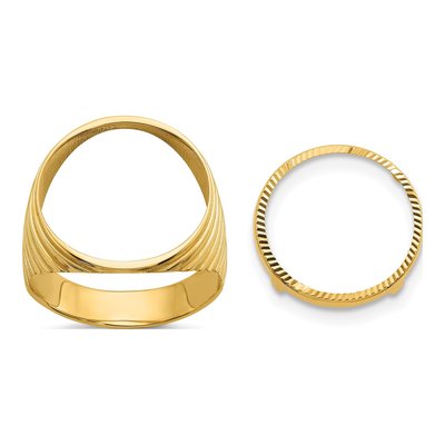 14K Yellow Gold Oz Coin Bezel Coin Bezel