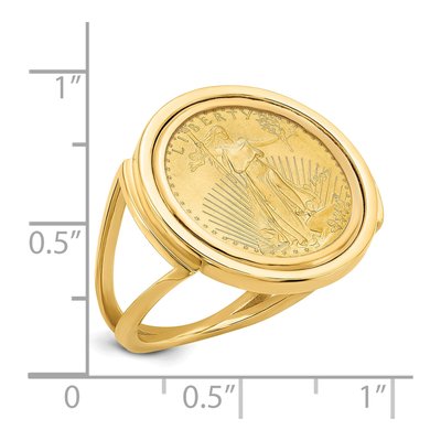 14K Yellow Gold American Eagle Coin Bezel Ring – view 2