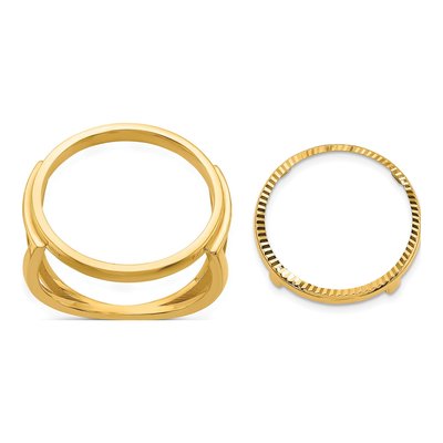 14K Yellow Gold Coin Bezel Coin Bezel