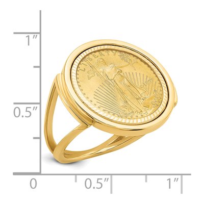 14K Yellow Gold American Eagle Coin Bezel Ring – view 2
