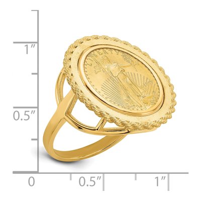 14K Yellow Gold American Eagle Coin Bezel Ring – view 2
