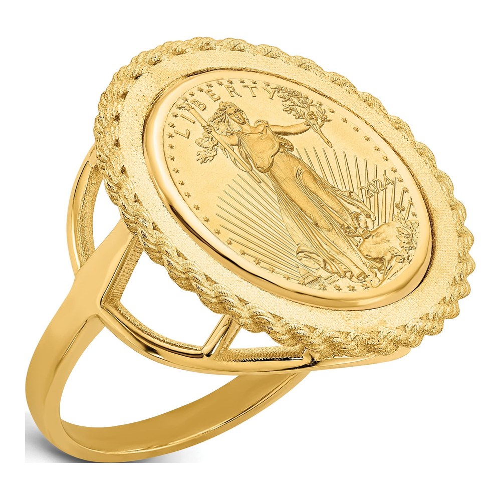 14K Gold American Eagle Coin Bezel Ring