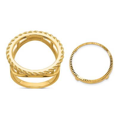 14K Yellow Gold Coin Bezel Coin Bezel