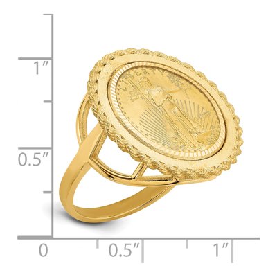 14K Yellow Gold American Eagle Coin Bezel Ring – view 2