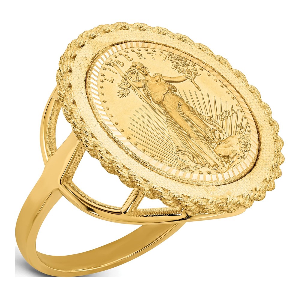 14K Gold American Eagle Coin Bezel Ring