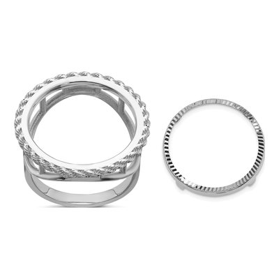14K White Gold Coin Bezel Coin Bezel