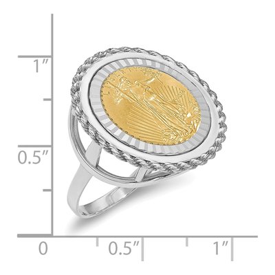 14K White Gold American Eagle Coin Bezel Ring – view 2